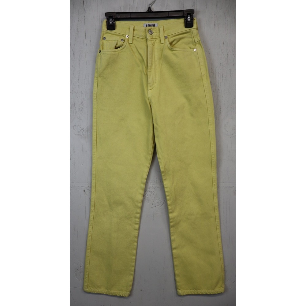 Womens AGOLDE Jeans Yellow Size 24x28 Los Angeles Premium Pinch Waist USA Made‎